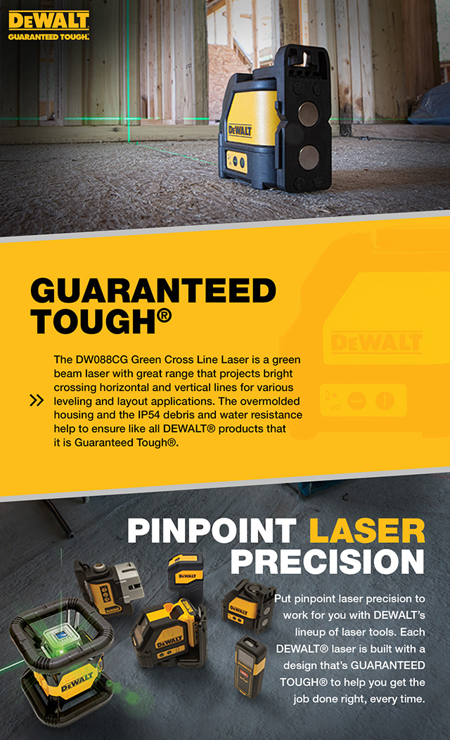 DEWALT Cross Line Green Laser LevelDW088CG The Home Depot